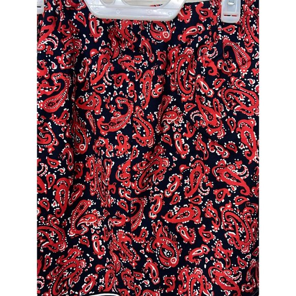 Talbots Woman's Pencil Skirt Deep Blue & Red Paisley‎ Design Lined Size 18W - Picture 3 of 7